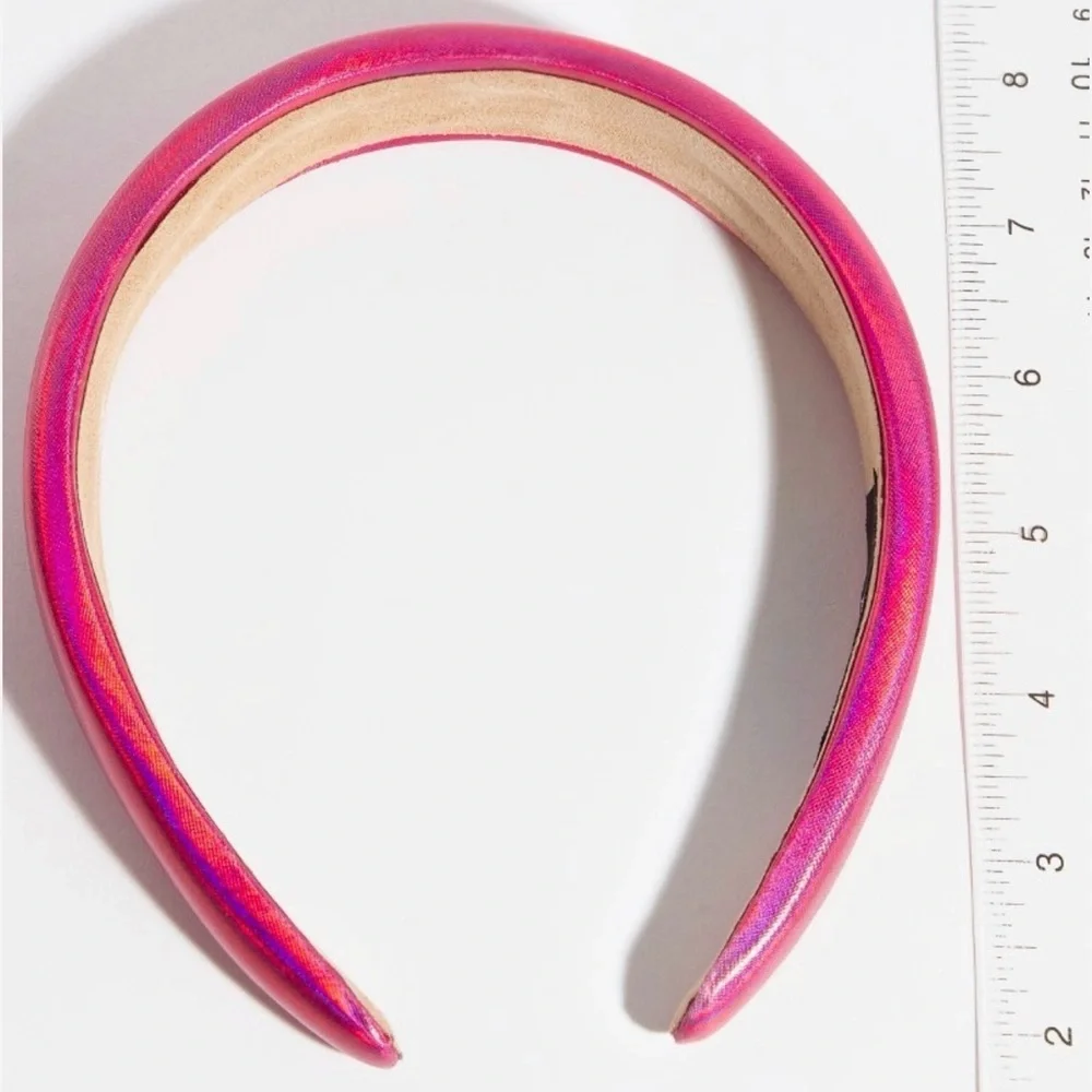 Satin Pink and White Headband Set